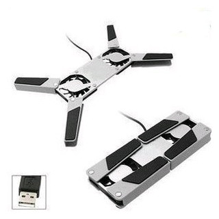 Компактен сгъваем USB охладител за лаптоп