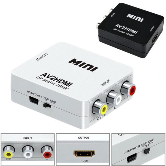 HDMI към AV RCA преобразувател - 1080P висококачествен сигнал