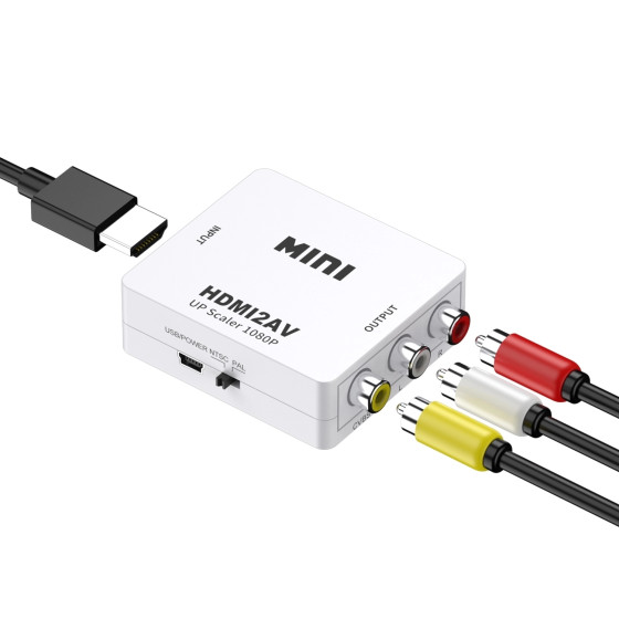 HDMI към AV RCA преобразувател - 1080P висококачествен сигнал