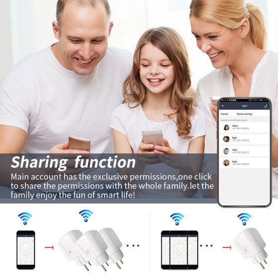 Смарт WiFi контакт 16A с дистанционно управление