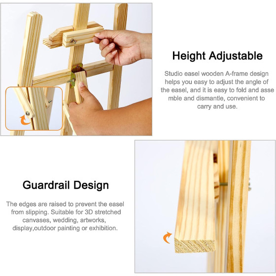 Регулируем дървен статив за рисуване - височина 1.7 м