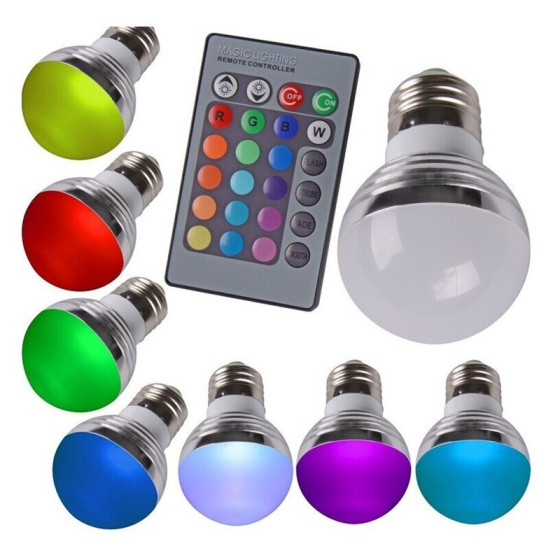 Смарт RGB крушка с дистанционно | Лесна смяна на цветове