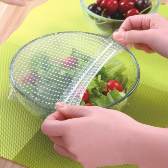 Комплект 3 бр. силиконови капаци Stretch and Fresh - Универсално приложение